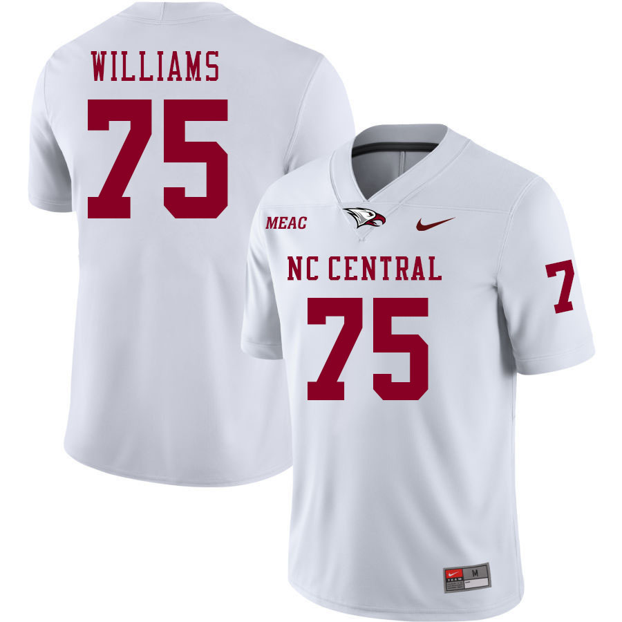 Men-Youth #75 Taron Williams North Carolina Central Eagles 2023 College Football Jerseys Stitched-Wh